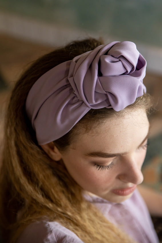 Tie-in-Back Agatha Headband, Light Purple