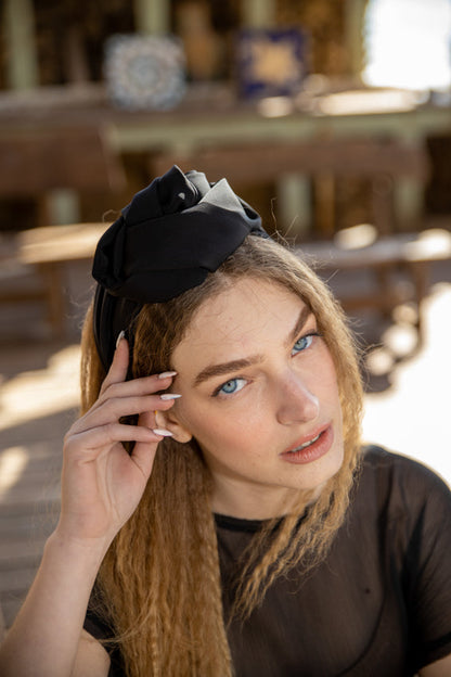 Tie-in-Back Agatha Headband, Black