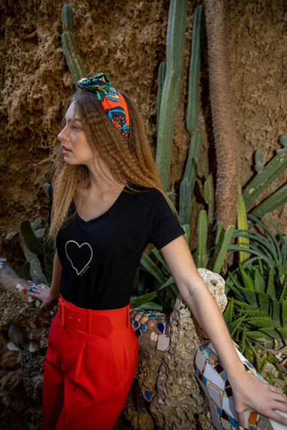 Agatha Headband, Patterned Red