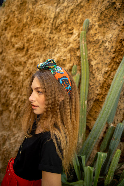 Agatha Headband, Patterned Red