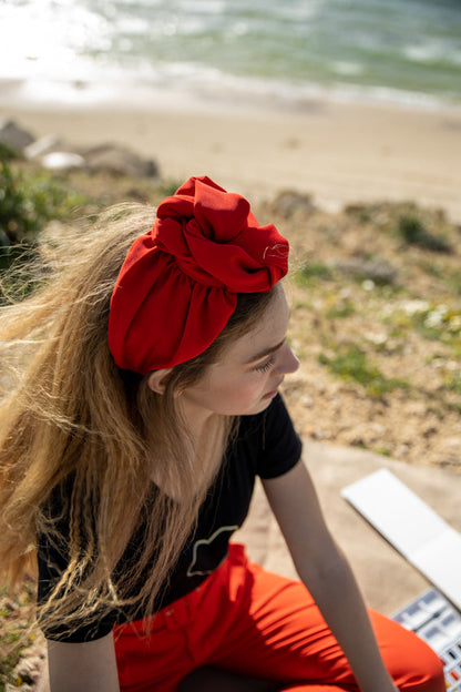 Wide Agatha Headband, Red