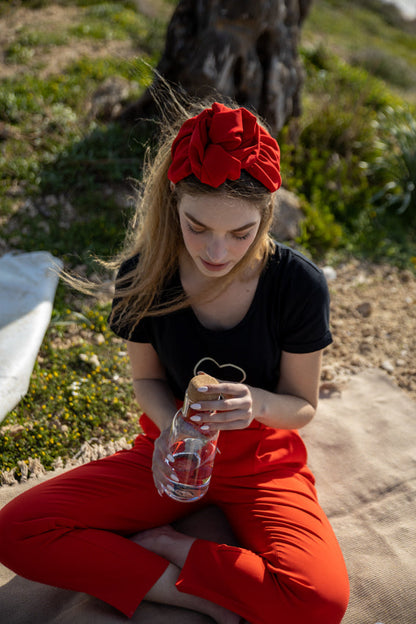 Wide Agatha Headband, Red