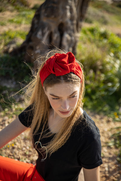 Tie-in-Back Agatha Headband, Red