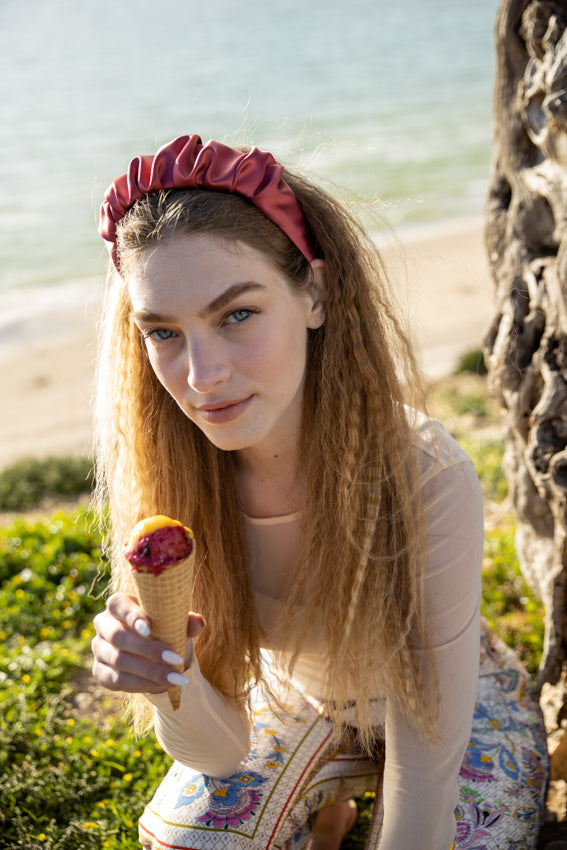 Emilia Headband, Burgundy