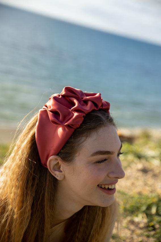 Wide Emilia Headband, Burgundy