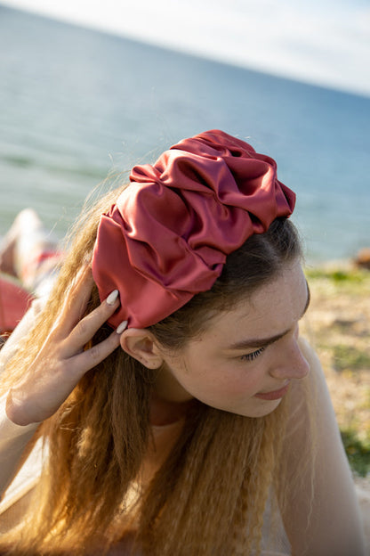 Wide Emilia Headband, Burgundy