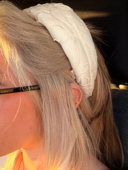 Venus White Braided Headband