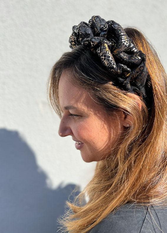 Renee Headband, Black &amp; Mixed Metals