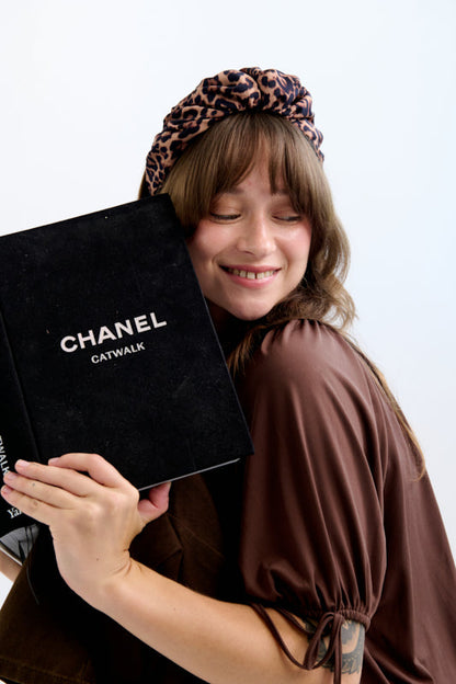 Celine Narrow Headband – Leopard Print