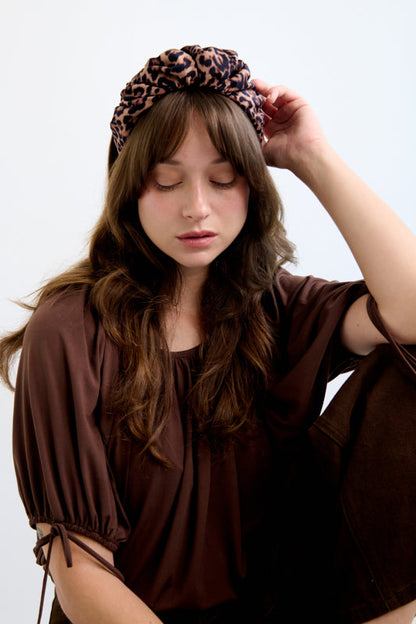 Celine Narrow Headband – Leopard Print