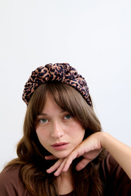 Celine Medium Headband – Leopard Print