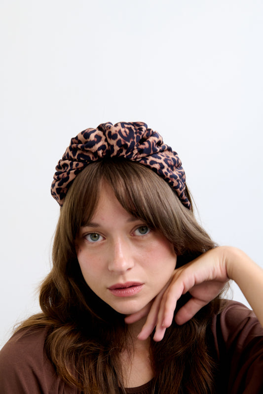 Celine Narrow Headband – Leopard Print