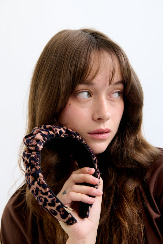 Celine Narrow Headband – Leopard Print