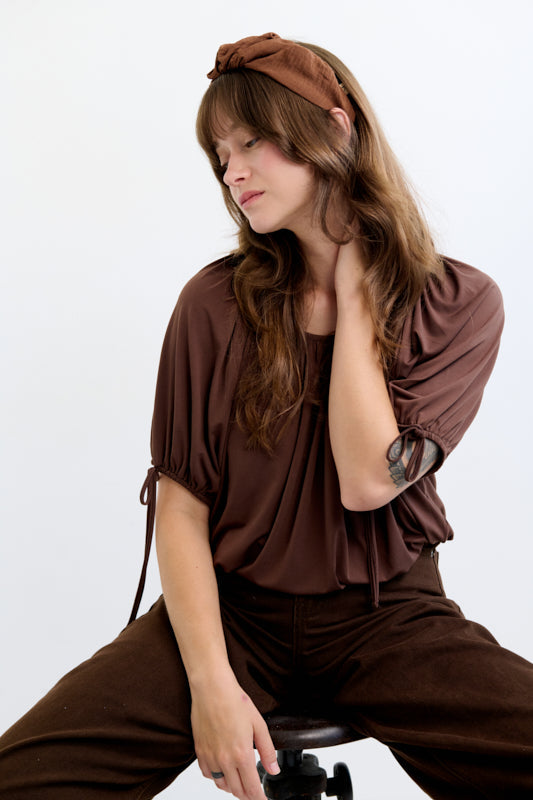 Celine Narrow Headband – Brown