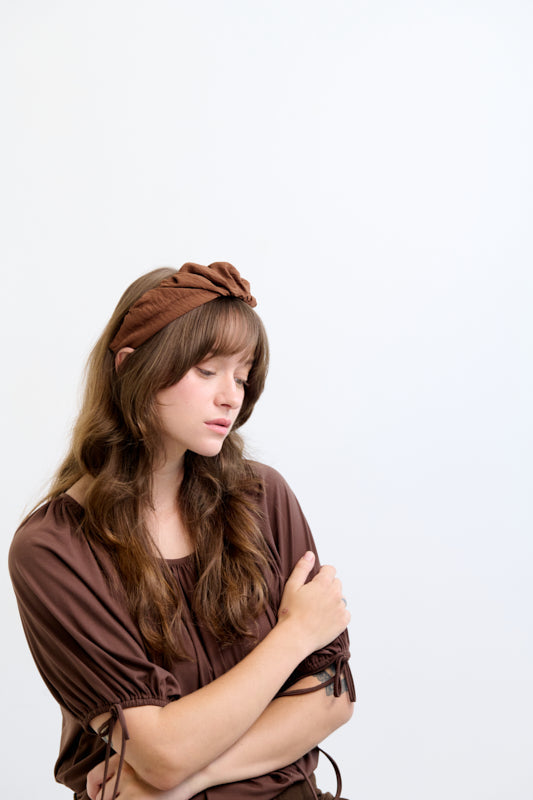 Celine Narrow Headband – Brown