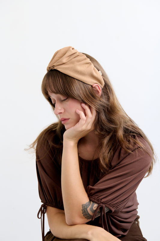 Celine Wide Headband – Camel
