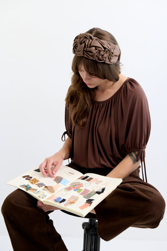 Ellen Wide Headband – Brown