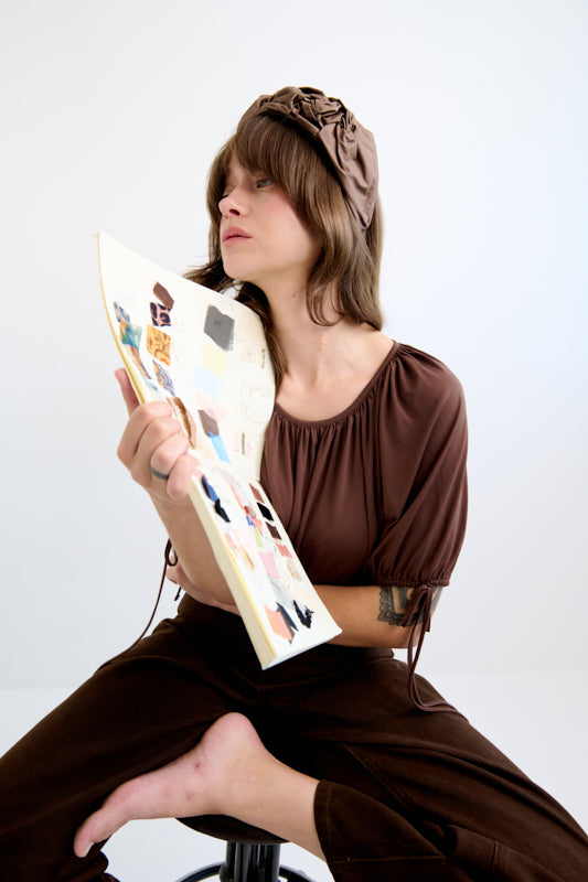 Ellen Narrow Headband – Brown