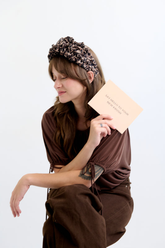 Renne Wide Headband – Dark Leopard