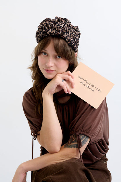 Renne Wide Headband – Dark Leopard