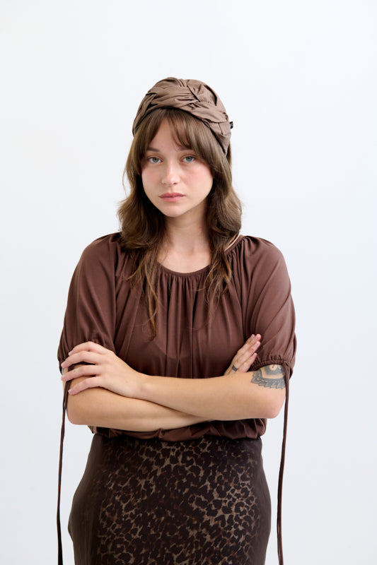 Luna Wide Headband – Brown