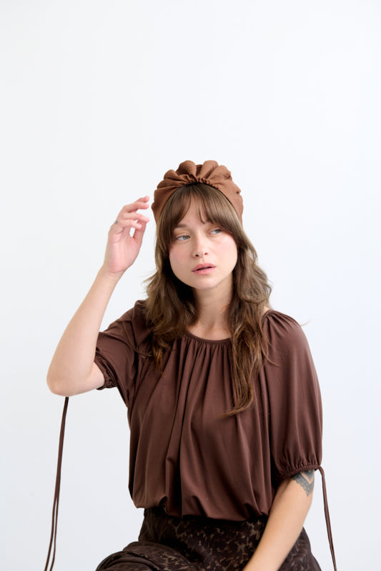 Celine Wide Headband – Brown