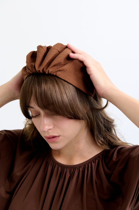 Celine Wide Headband – Brown