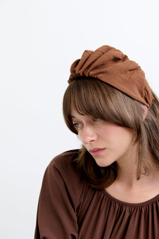 Celine Wide Headband – Brown