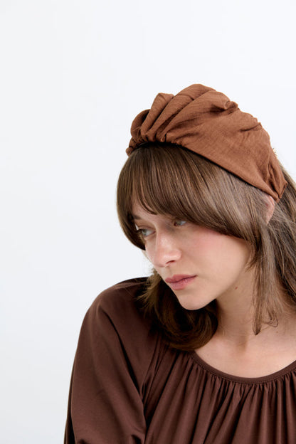 Celine Wide Headband – Brown