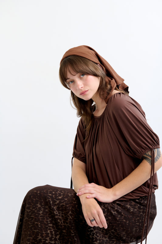 Tahalia Long Headband – Brown