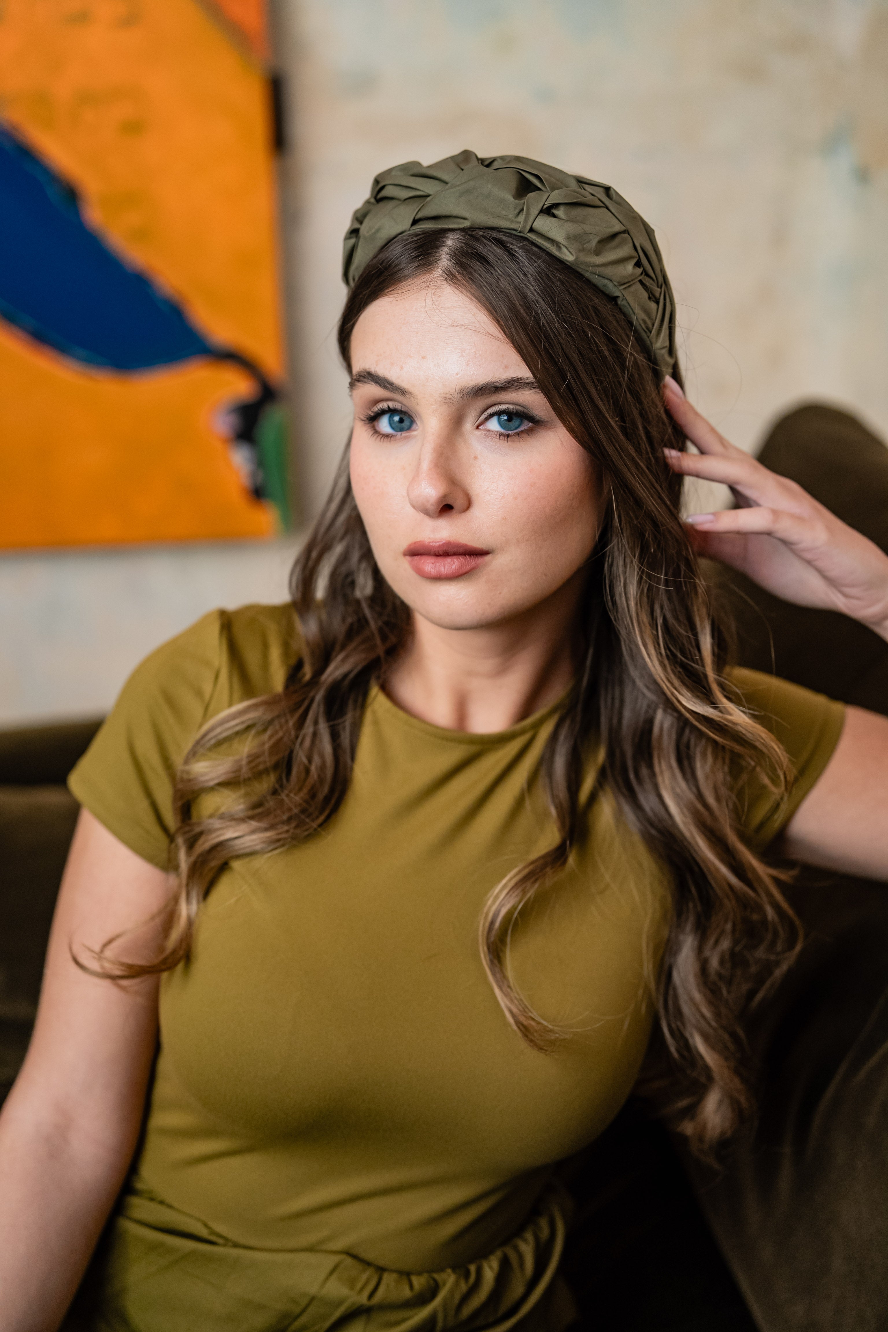 Luna Medium Olive Green Headband