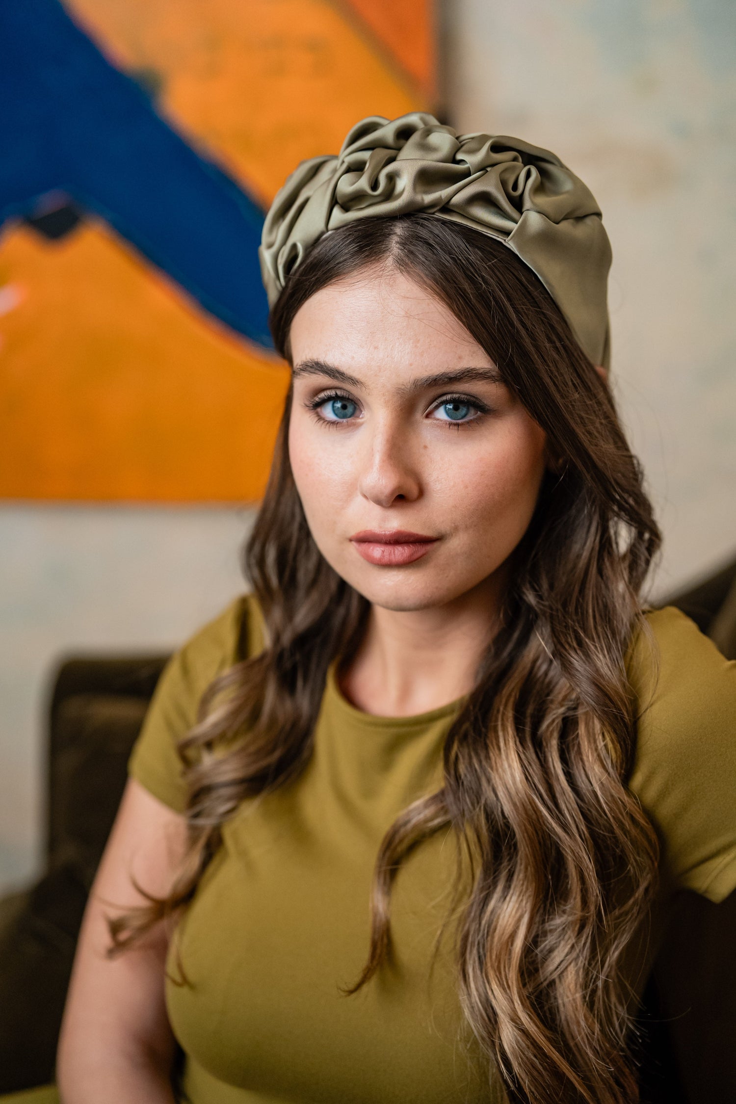 Ellen Medium Smoky Green Headband