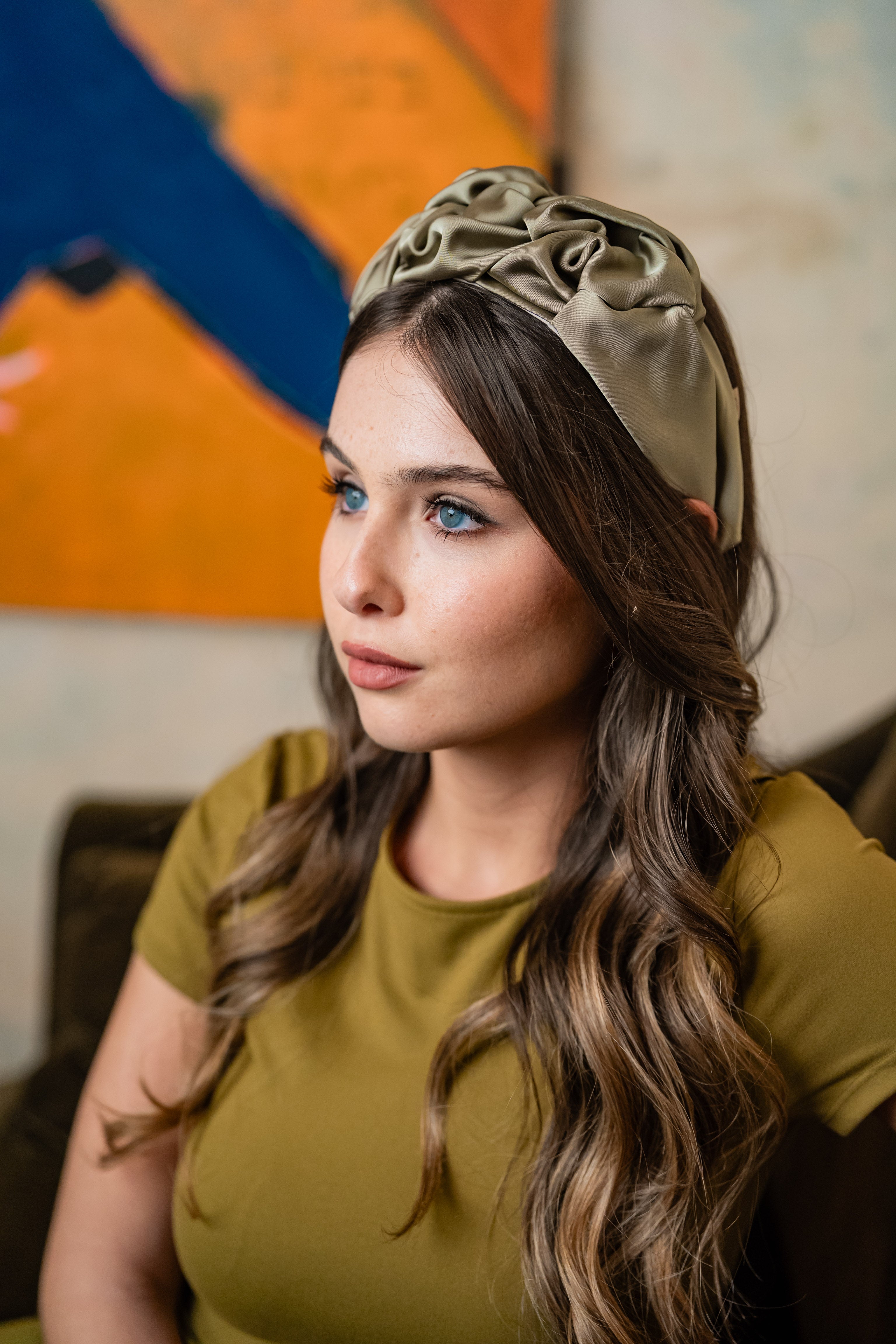 Ellen Medium Smoky Green Headband