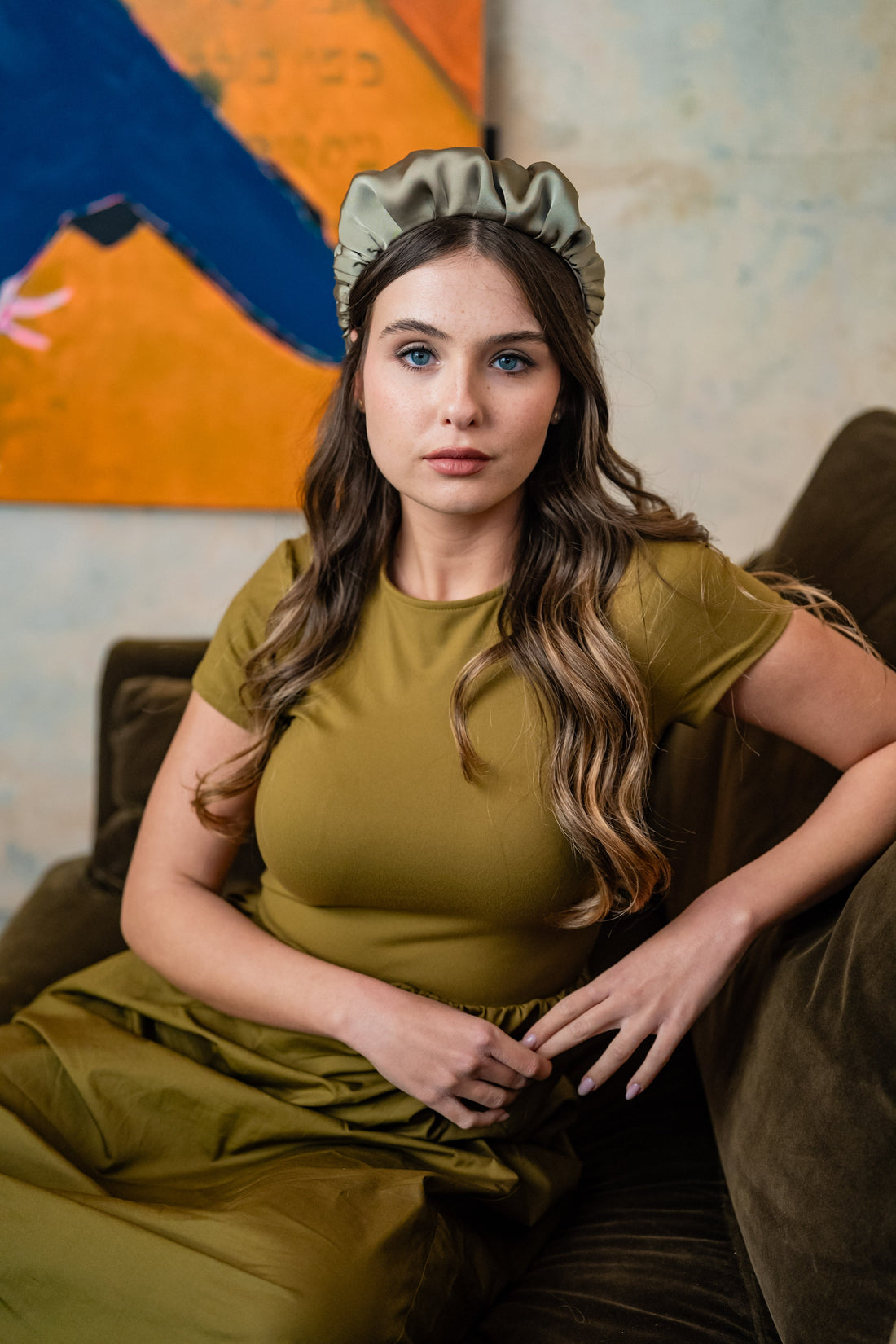 Jan Narrow Smoky Green Headband