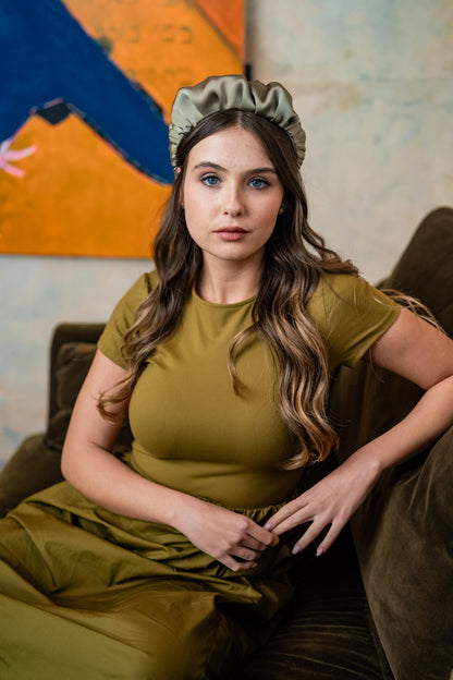 Jan Narrow Smoky Green Headband