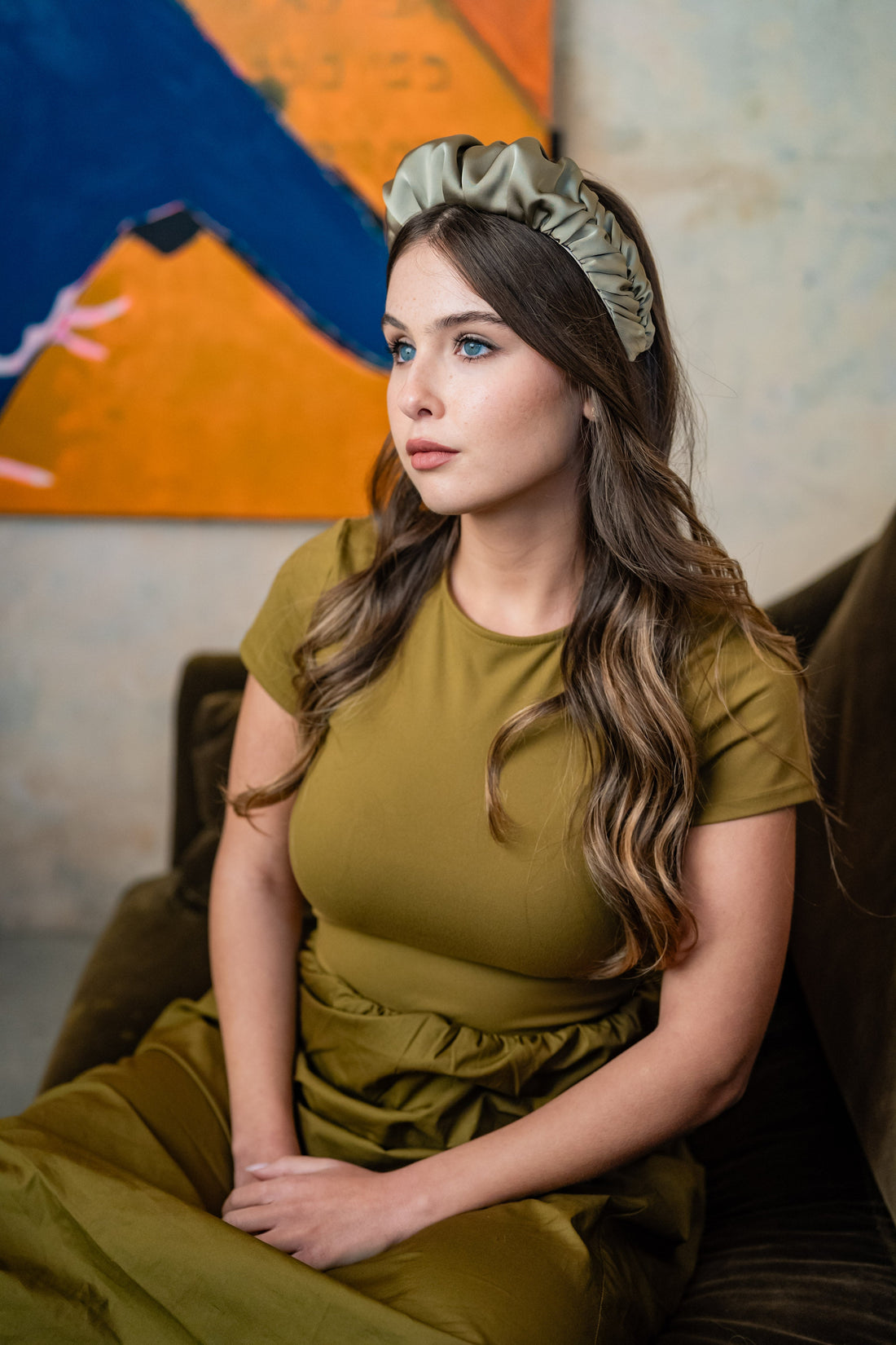 Jan Narrow Smoky Green Headband