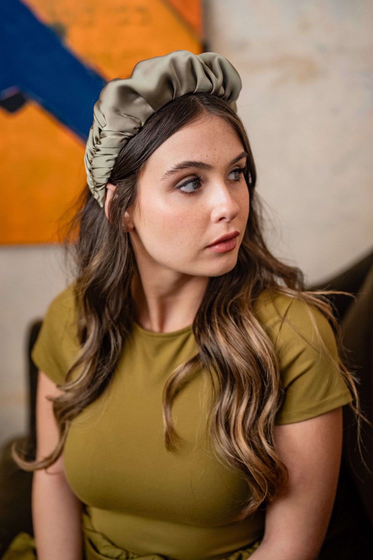 Jan Narrow Smoky Green Headband