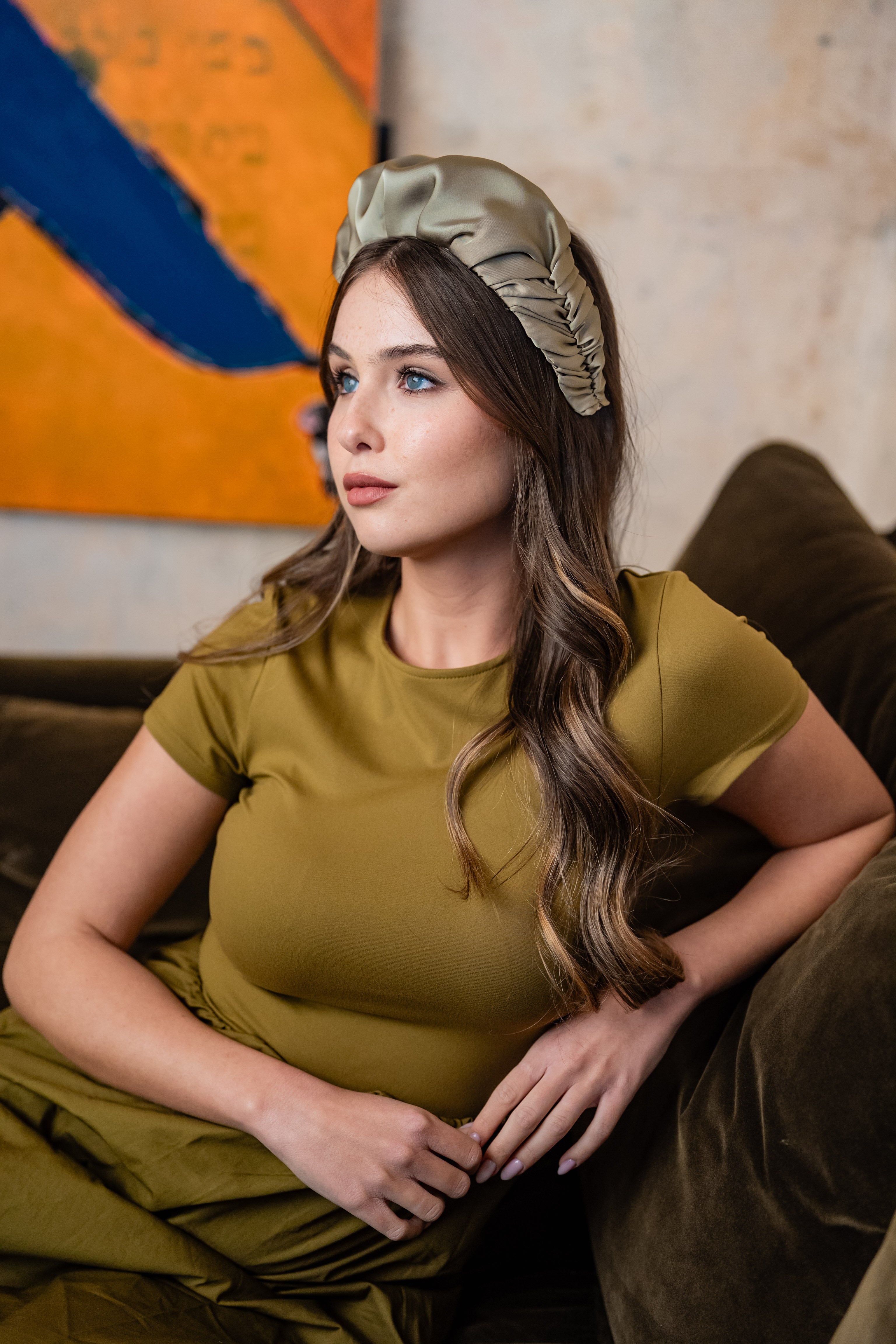 Jan Medium Smoky Green Headband