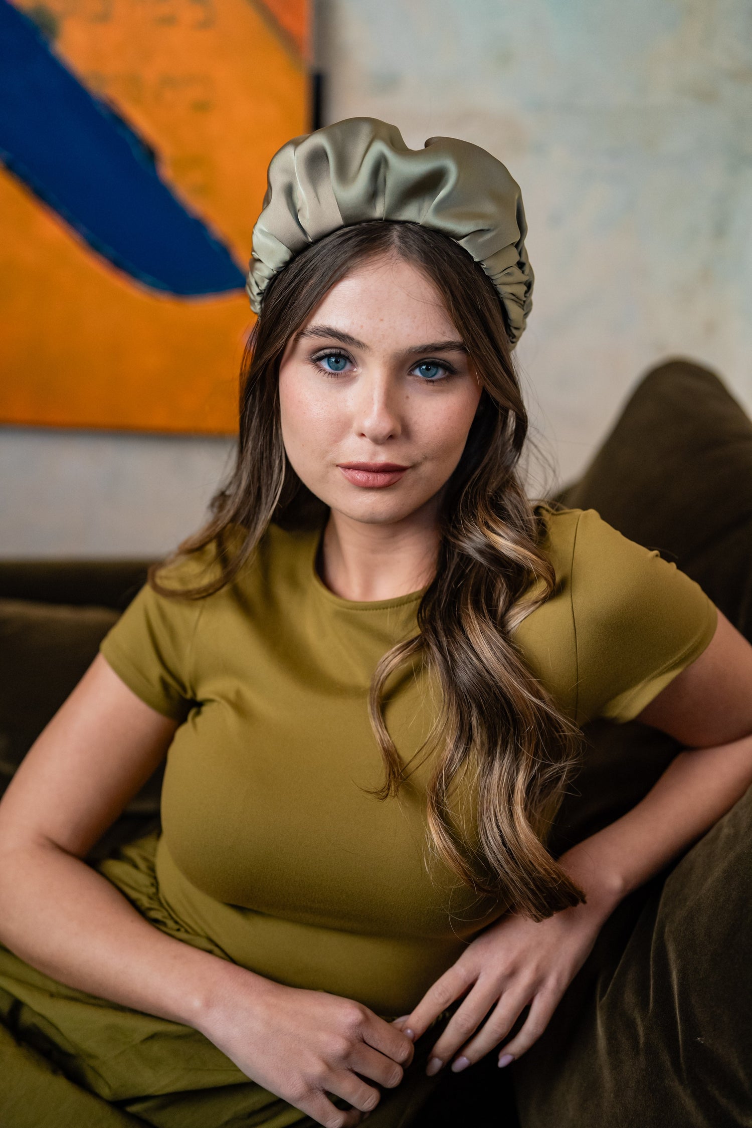 Jan Wide Smoky Green Headband