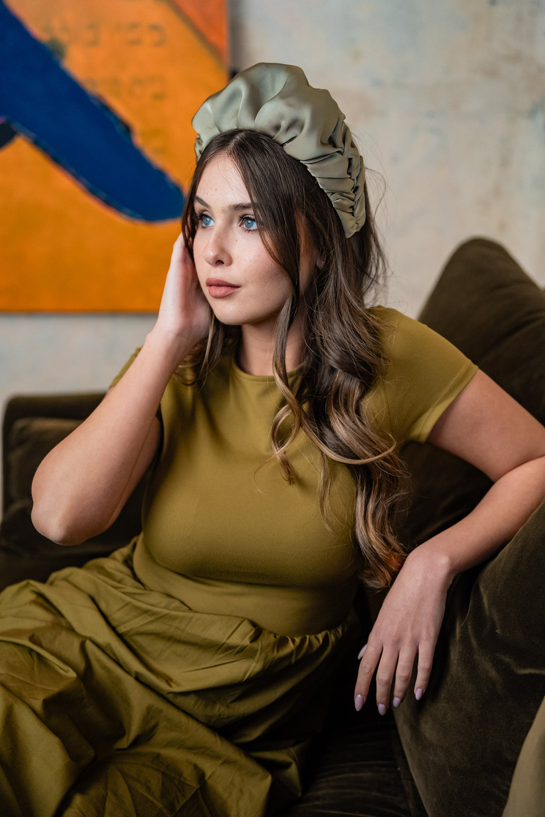 Jan Wide Smoky Green Headband