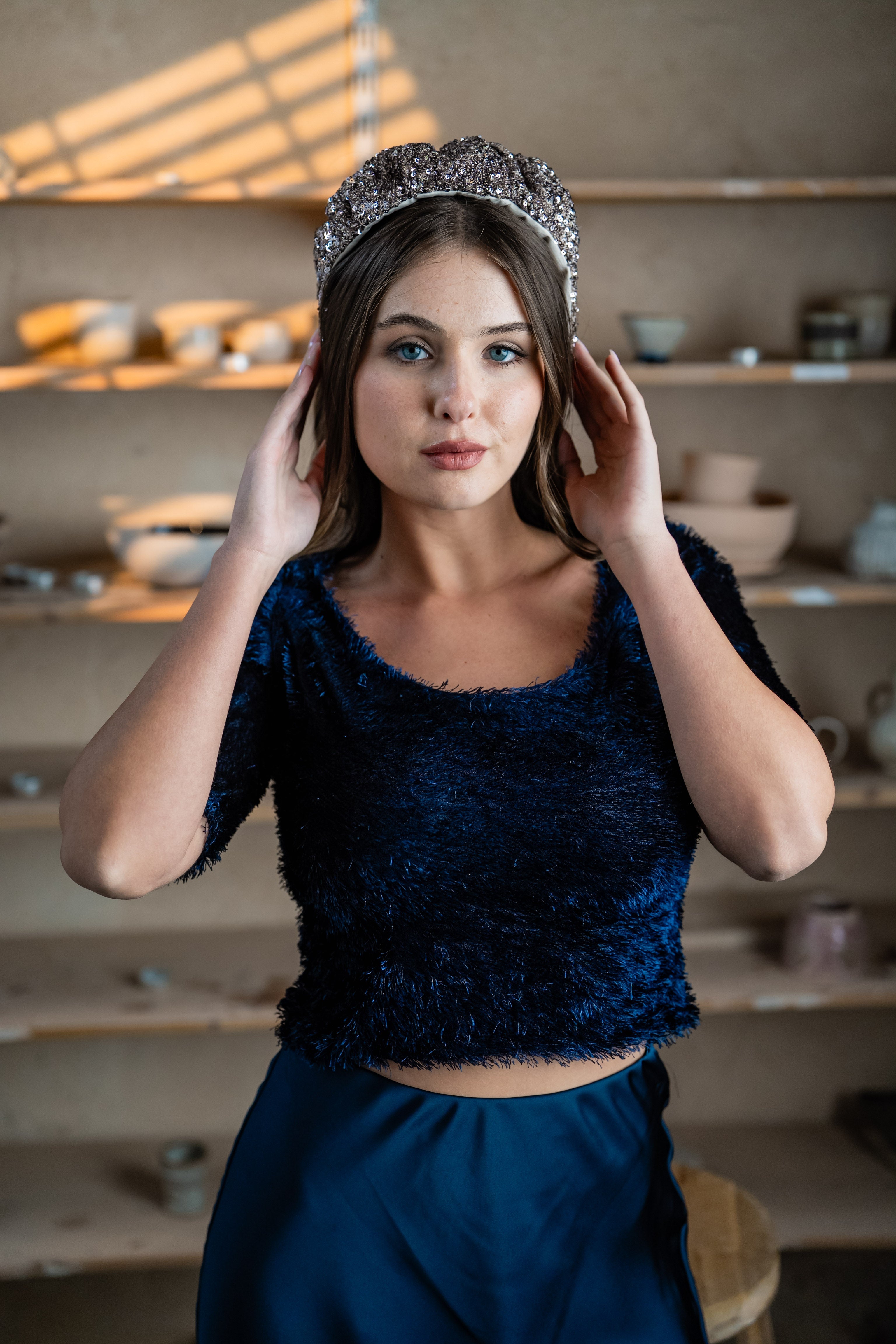 Cassia Medium Copper Sequin Headband