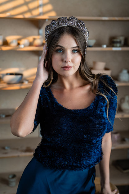 Cassia Medium Silver-Lilac Sequin Headband