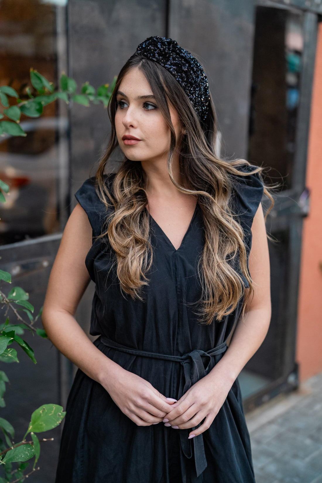 Zoe Black Sequin Headband