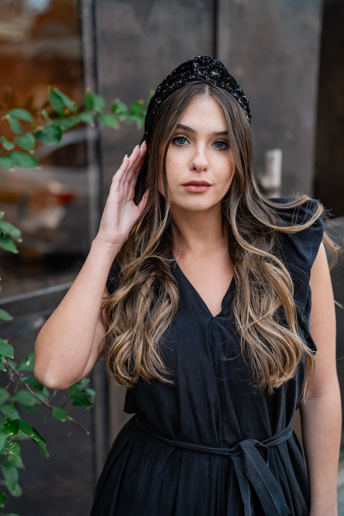 Zoe Black Sequin Headband