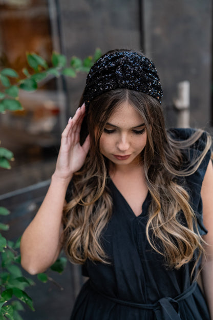 Zoe Black Sequin Headband