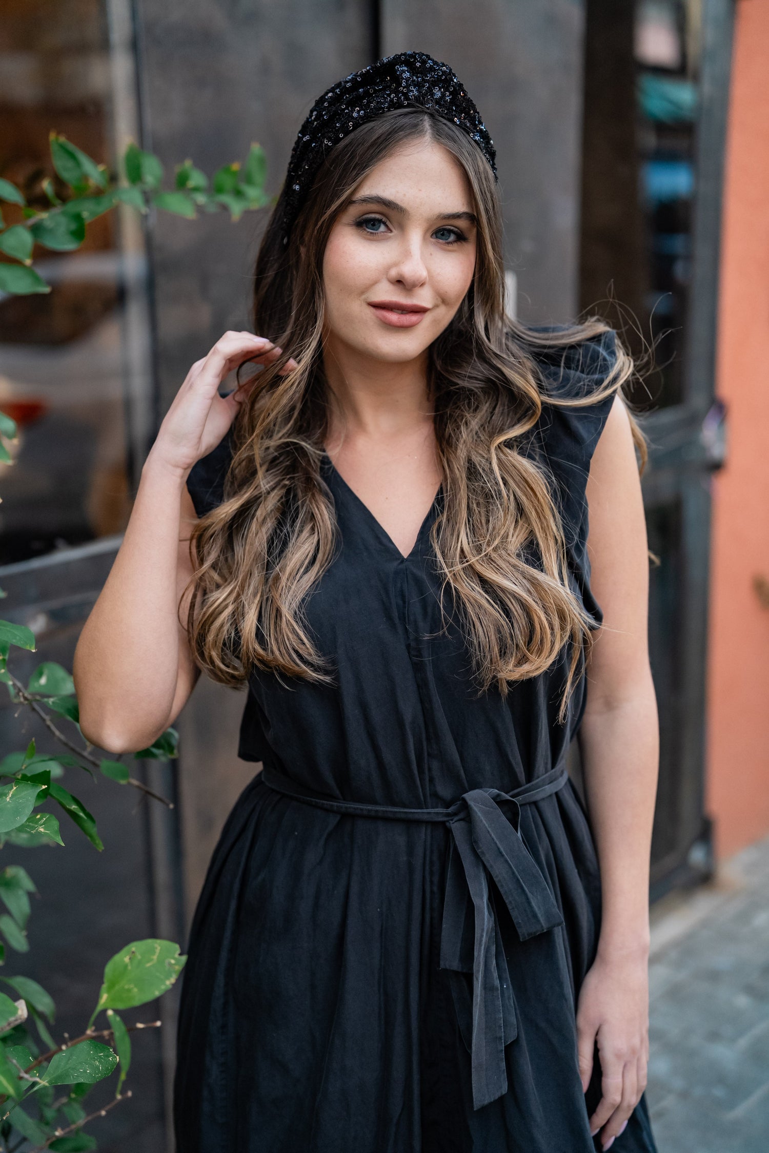 Zoe Black Sequin Headband