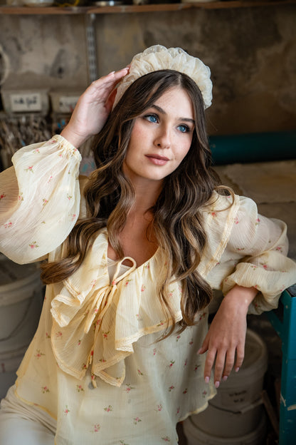 Renee Narrow Butter Polka Dot Headband