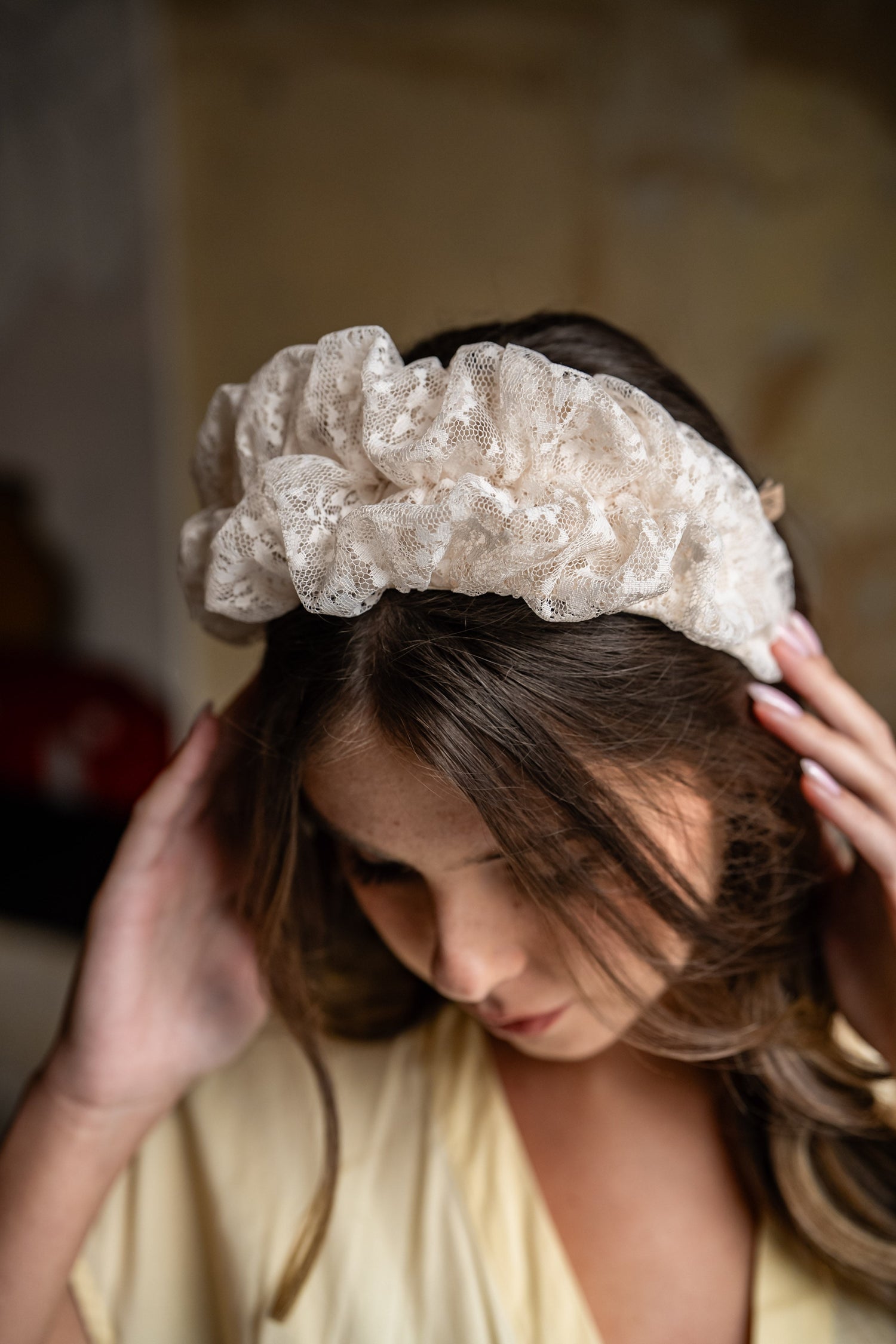 Renee Medium Butter Lace Headband