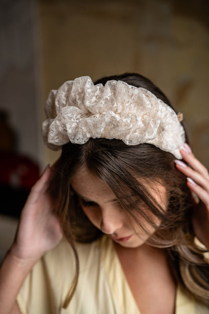 Renee Medium Butter Lace Headband