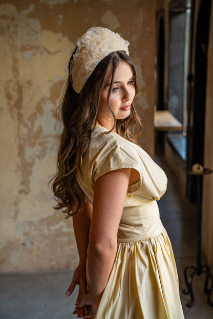 Renee Wide Butter Polka Dot Headband